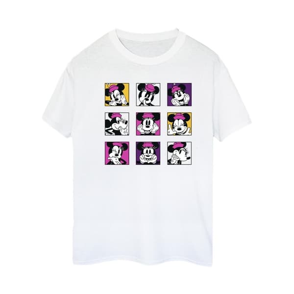 Disney Dam/Lady Minnie Mouse Squares Boyfriend T-shirt i bomull