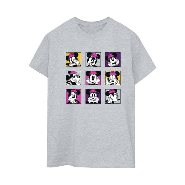Disney Dam/Lady Minnie Mouse Squares Boyfriend T-shirt i bomull