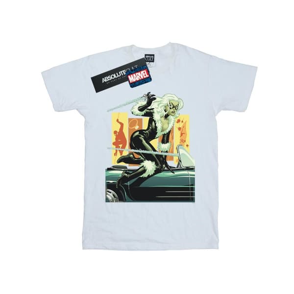 Marvel Mens Black Cat Car T-Shirt