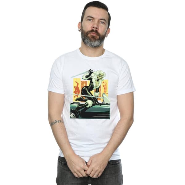 Marvel Mens Black Cat Car T-Shirt