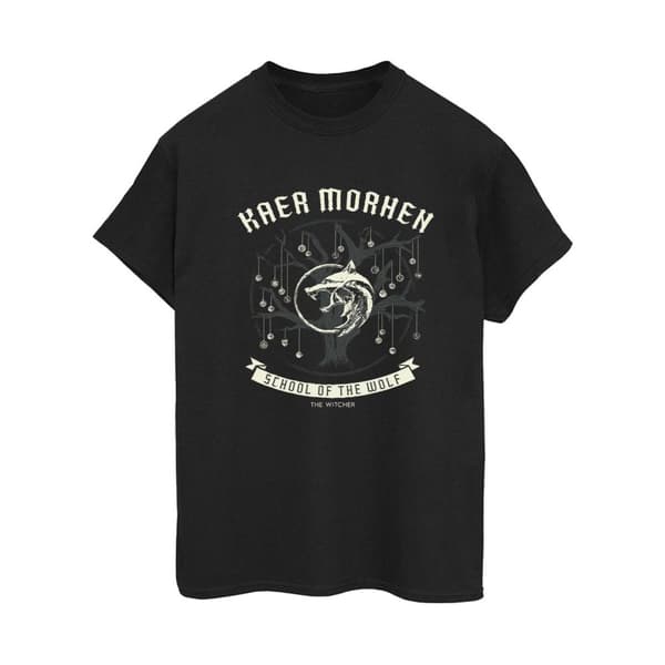 Netflix Womens/Ladies The Witcher School Of The Wolf Cotton Boyfriend T-Shirt