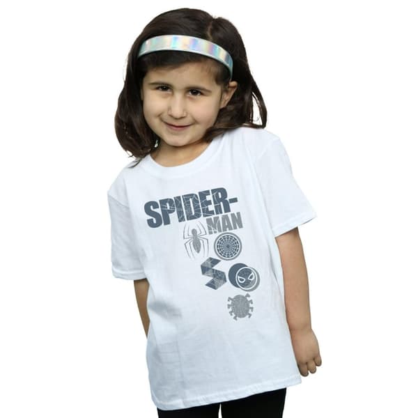 Marvel T-shirt i bomull med Spider-Man-märken för flickor
