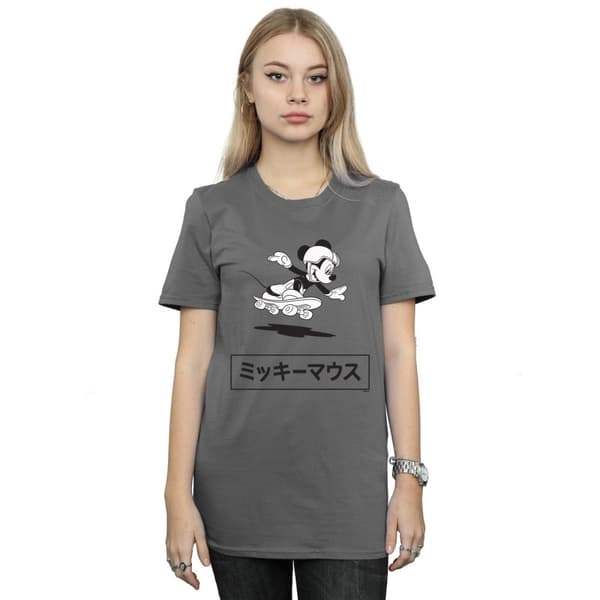Disney Womens/Ladies Mickey Mouse Skating Cotton Boyfriend T-Shirt