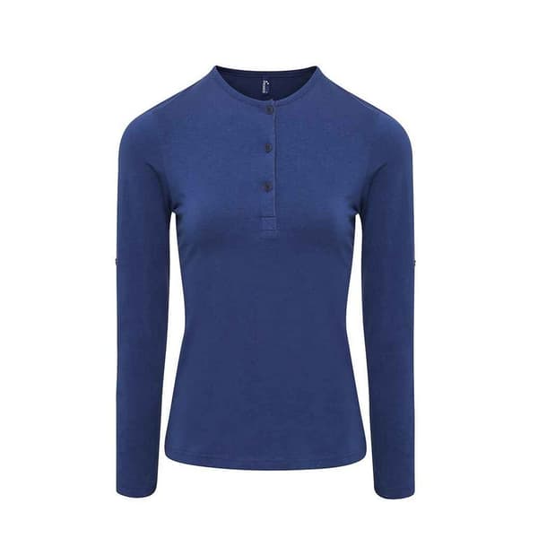 Premier Womens/Ladies Long John Plain Roll Sleeve T-Shirt