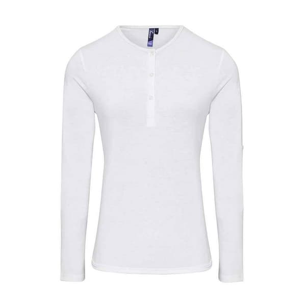 Premier Womens/Ladies Long John Plain Roll Sleeve T-Shirt