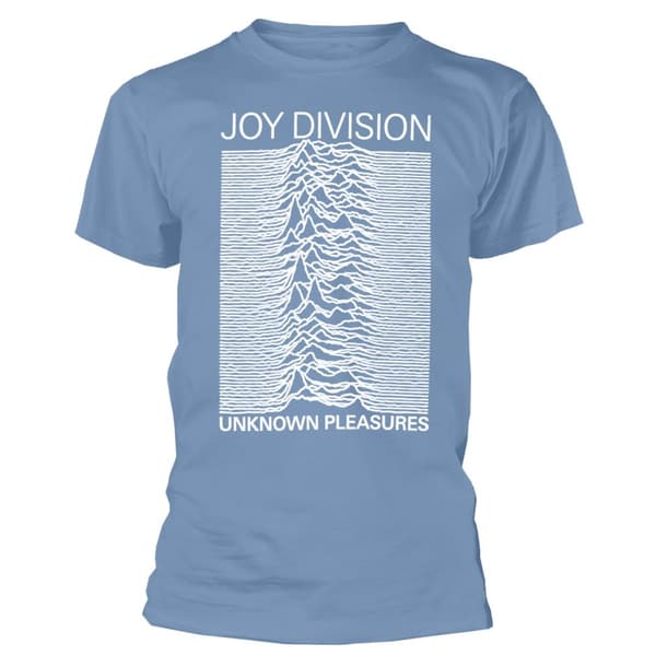 Joy Division Unisex Adult Unknown Pleasures T-Shirt Light Blue/White XL