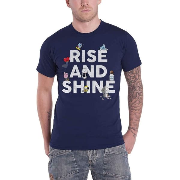 BT21 Unisex Adult Rise And Shine Cotton T-Shirt
