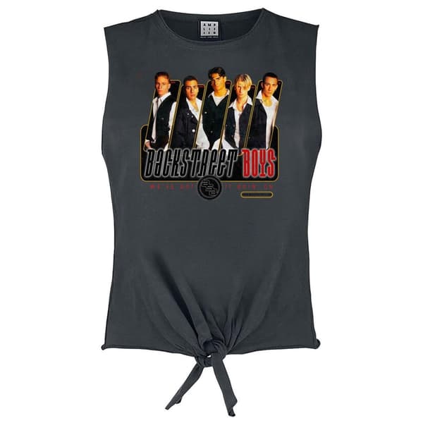 Amplified Dam/Tjej - Backstreet Boys - ärmlös t-shirt med knuten fåll