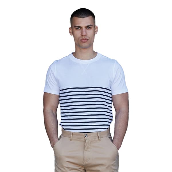Front Row Unisex vuxen Breton randig t-shirt utan taggar