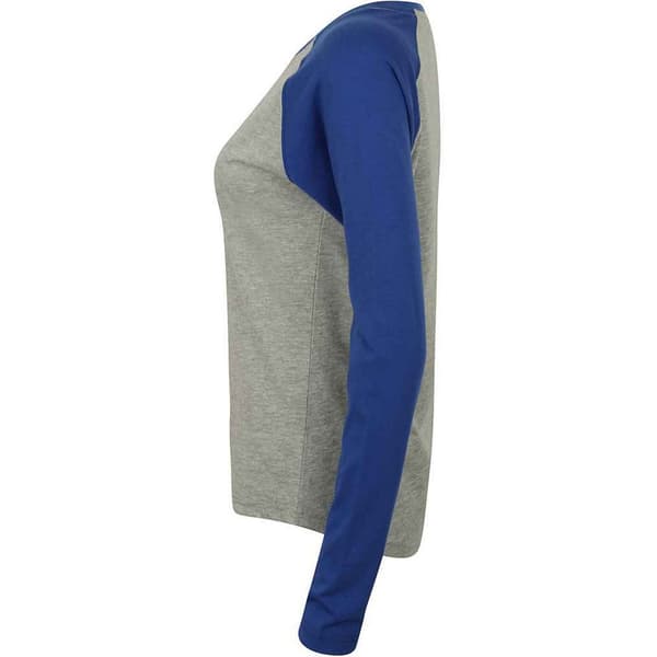 SF Womens/Ladies Heather Long-Sleeved Baseball T-Shirt