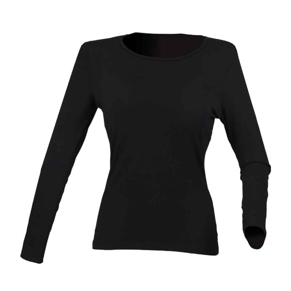 SF Långärmad t-shirt i stretch med Feel Good-mönster för damer/kvinnor