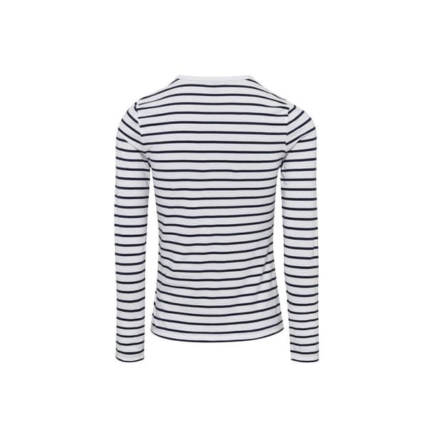 Premier Womens/Ladies Long John Striped Roll Sleeve T-Shirt