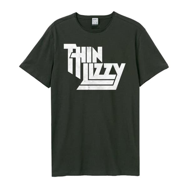 Amplified Unisex Adult Thin Lizzy Logo T-Shirt Charcoal L