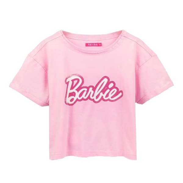 Barbie Kvinnor/Damer med nödställd logotyp i Crop Top