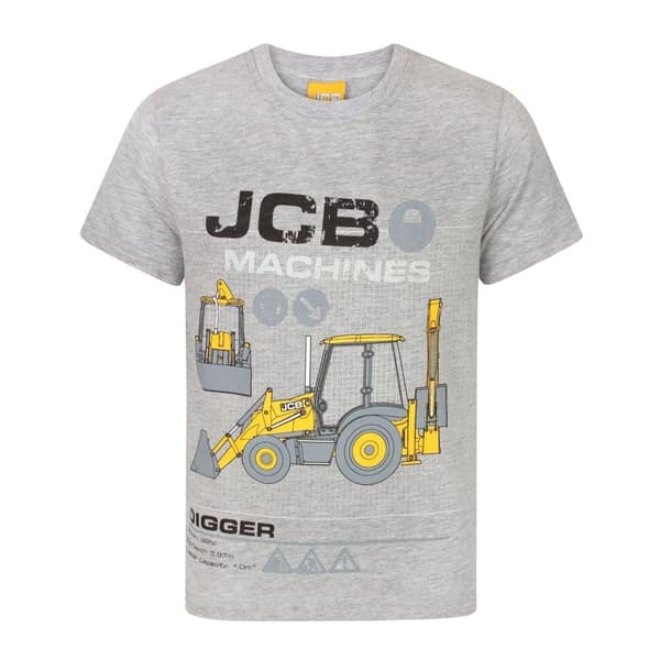 JCB Grävare - T-shirt för barn/unga Grey Marl 11-12 Years
