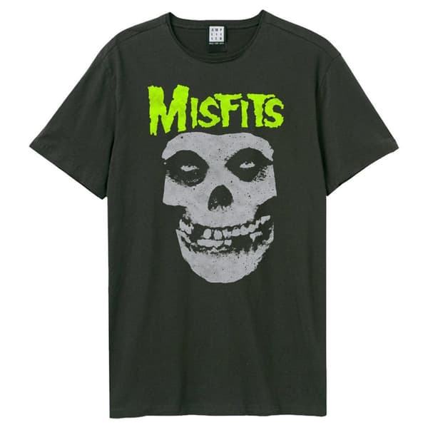 Amplified Unisex Adult Neon Skull Misfits T-Shirt