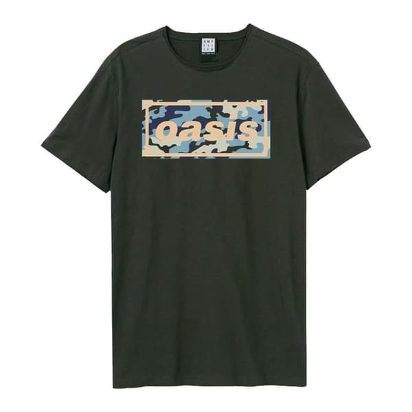 Amplified Unisex Adult Camo Oasis Logo T-Shirt Charcoal L
