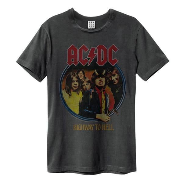 Amplified Unisex vuxen Highway To Hell AC/DC Vintage T-shirt Charcoal XL