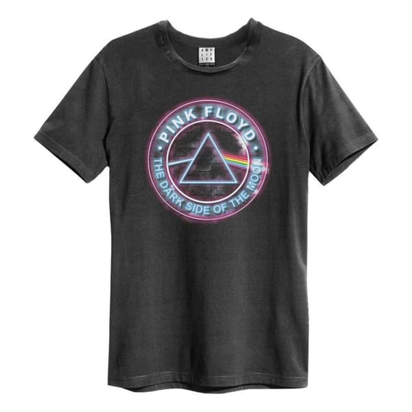 Amplified Unisex Adult Neon Dark Side Pink Floyd T-Shirt