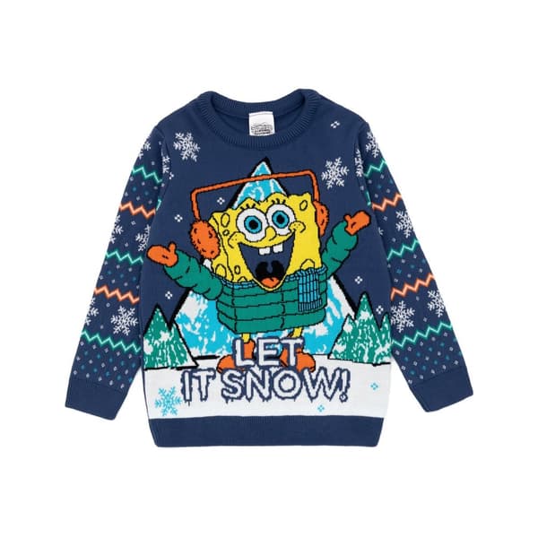 SpongeBob SquarePants Childrens/Kids Let It Snow Knitted Jumper Multicoloured 11-12 Years