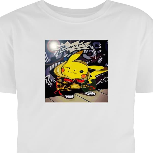 T-shirt til Børn | Klassisk Børne T-shirt Pikachu Hvid 9-11 År