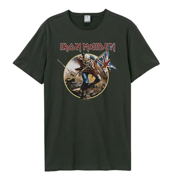 Amplified Unisex Adult Trooper Iron Maiden T-Shirt Charcoal L