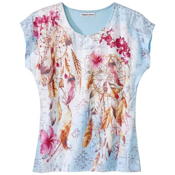 Atlas For Women T-shirt med drømmefanger til kvinder/damer Blue 12 UK - 14 UK
