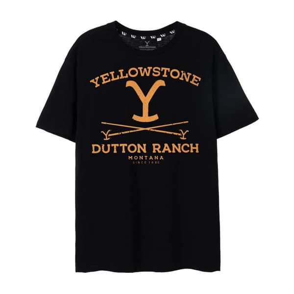 Yellowstone Mens Dutton Ranch T-Shirt Black XXL