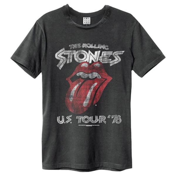 Amplified Unisex Adult US Tour 78 The Rolling Stones T-Shirt