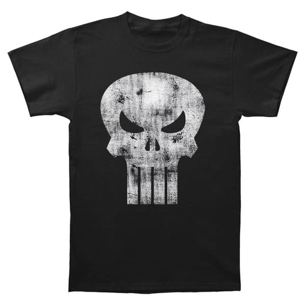The Punisher Unisex Adult Distressed Logo T-Shirt