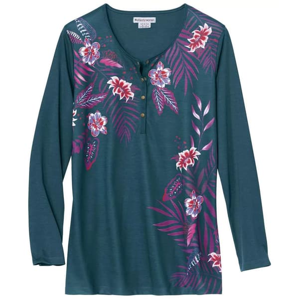 Atlas for Women Womens/Ladies Floral Tunic Emerald Green 16 UK - 18 UK
