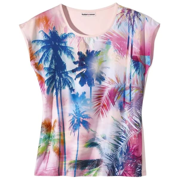 Atlas For Women Dam/Tjej Palm T-shirt Pink/Blue 16 UK - 18 UK
