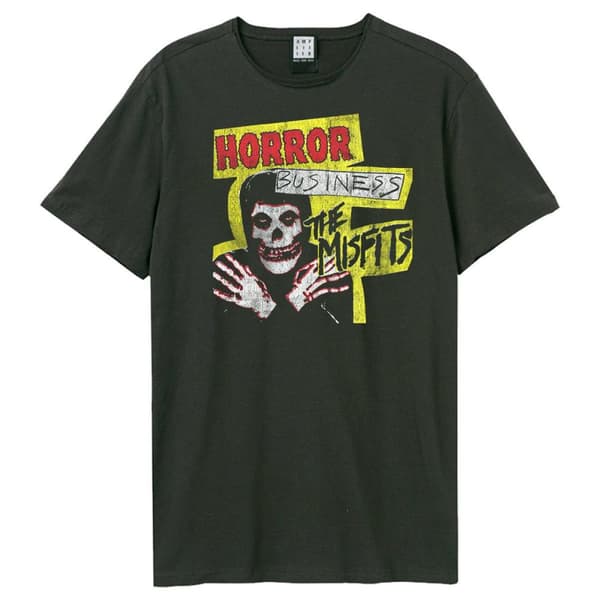 Amplified Unisex Adult Horror Business Misfits T-Shirt Charcoal S