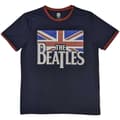 Miniatyrbilde 1 av 2: The Beatles Unisex Adult Logo & Vintage Flag Cotton Ringer T-Shirt