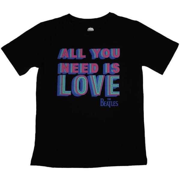The Beatles Womens/Ladies All You Need Is Love T-Shirt Black S