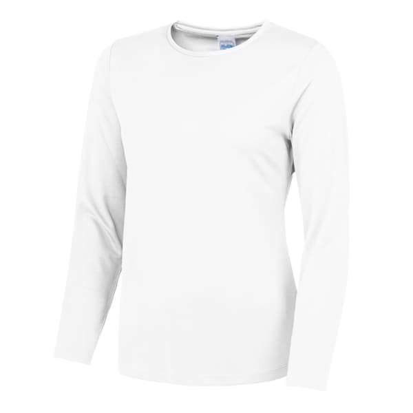 AWDis Cool Långärmad t-shirt - dam/dam Girlie Arctic White 16 UK
