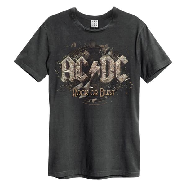 Amplified Unisex vuxen Rock Or Bust AC/DC T-Shirt Charcoal XL