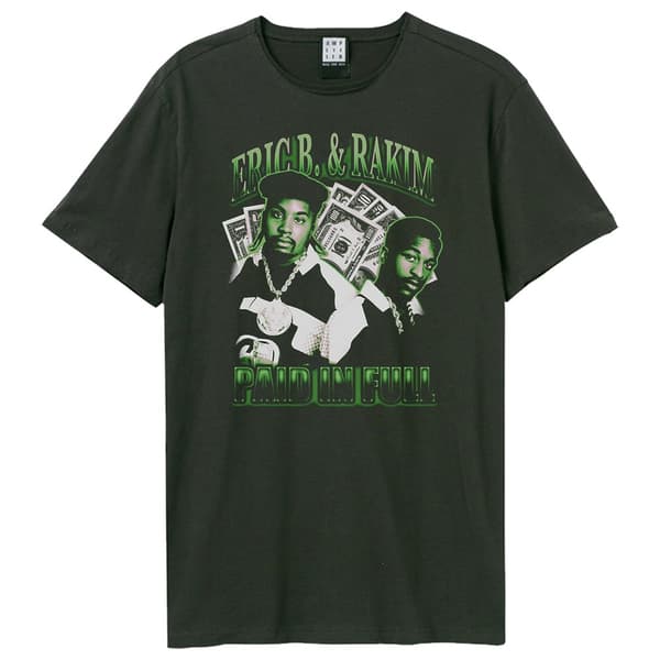 Amplified Unisex Adult Paid In Full Eric B. & Rakim T-Shirt Charcoal S
