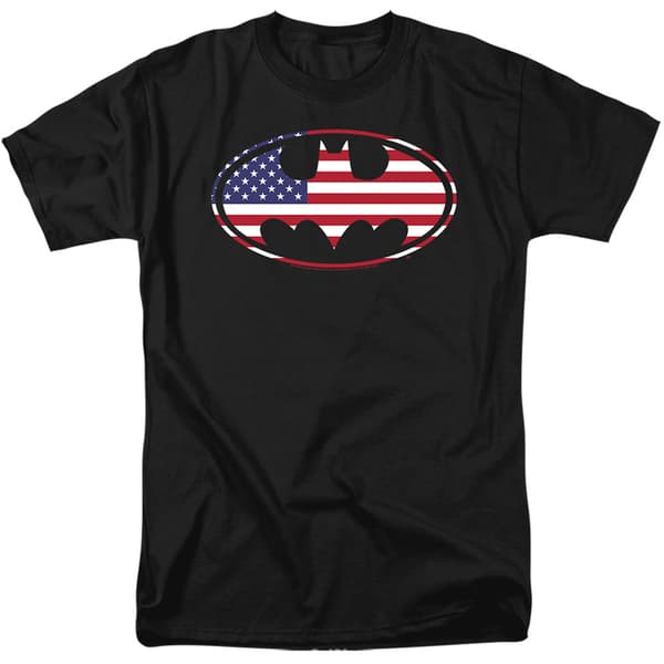 Batman Mens American Flag T-Shirt