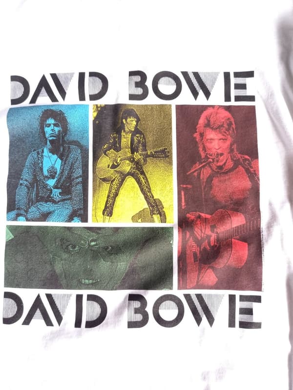 David Bowie Mick Rock College  T-Shirt