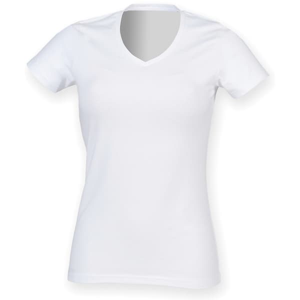 Skinni Fit Womens/Ladies Feel Good Stretch V Neck T-Shirt