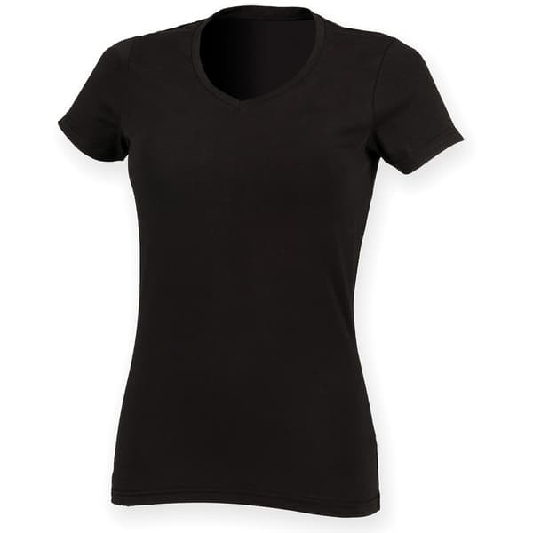 Skinni Fit Womens/Ladies Feel Good Stretch V Neck T-Shirt