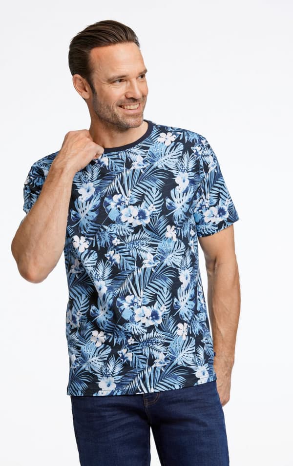 Jacks - T-shirt 3-400088 Bladmönstrad