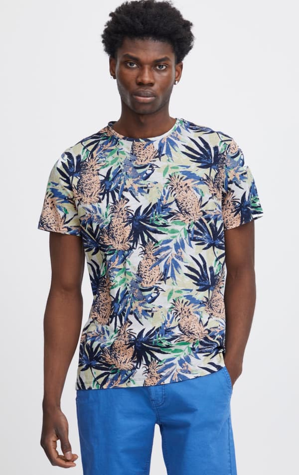 Blend - T-shirt 20716486 Bladmönstrad