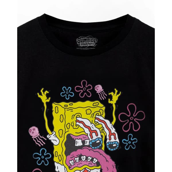SpongeBob SquarePants Mens Not Afraid to Be Square Short-Sleeved T-Shirt