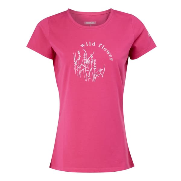 Regatta Breezed IV Plants - T-shirt för kvinnor/damer Flamingo Pink 24 UK