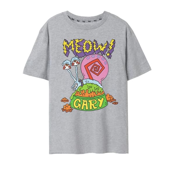 SpongeBob SquarePants Mens Meow Gary Marl T-Shirt