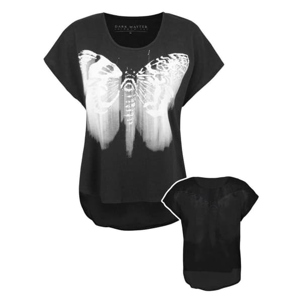 Blood Is The New Black Dam/Tjej - Butterfly Haze - T-shirt med genomskinlig rygg Black XS