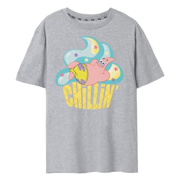 SpongeBob SquarePants Chillin Patrick Star - T-shirt för kvinnor/damer Grey Marl L