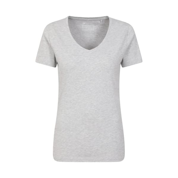 Mountain Warehouse Womens/Ladies Basic Plain V Neck T-Shirt Grey 20 UK